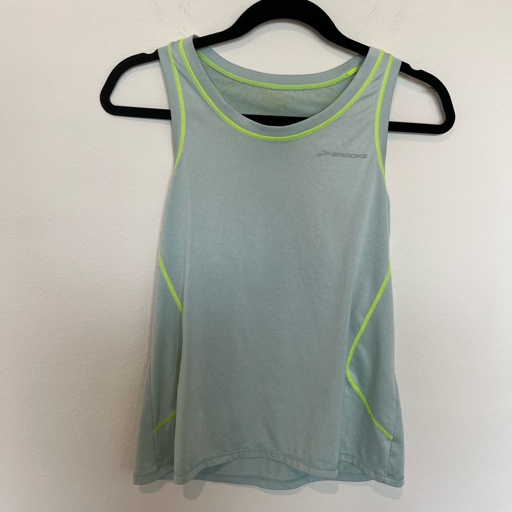 Brooks Sky Blue Tank with Lime Highlights